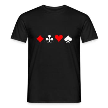 Cards symbols - check cross heart spades - Men's T-Shirt - black - Front - AI Model Male 178 light (178cm)