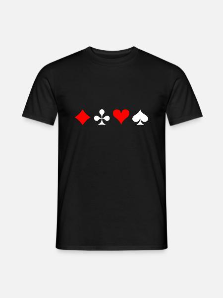 Karten Symbole - Karo Kreuz Herz Pik - Männer T-Shirt - Schwarz