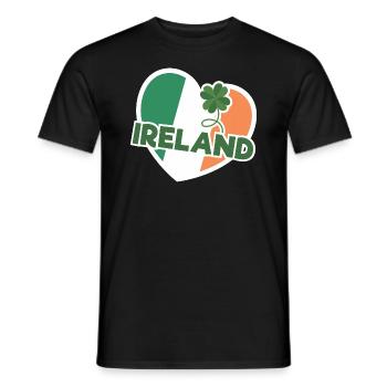 I Love Ireland Flag Graphic - Men's T-Shirt - black - Front - AI Model Male 178 light (178cm)