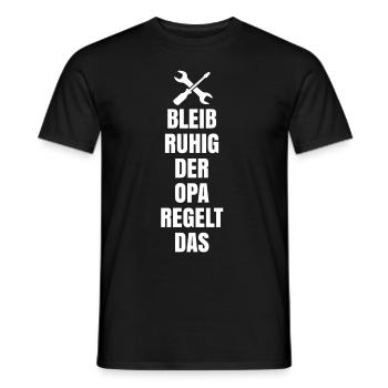 Opa regelt das - Männer T-Shirt - Schwarz - Vorne - AI Model Male 178 light (178cm)