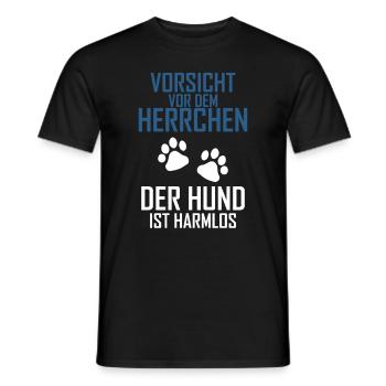 Vorsicht vor dem Herrchen - Männer T-Shirt - Schwarz - Vorne - AI Model Male 178 light (178cm)