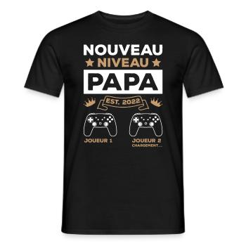 Originale Cadeau Futur Papa Geek - T-shirt homme - noir - Devant - AI Model Male 178 light (178cm)