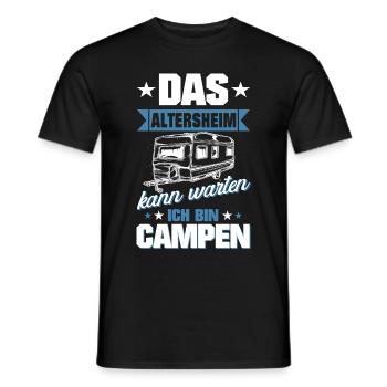 Das Altersheim kann warten ich bin Campen - Männer T-Shirt - Schwarz - Vorne - AI Model Male 178 light (178cm)