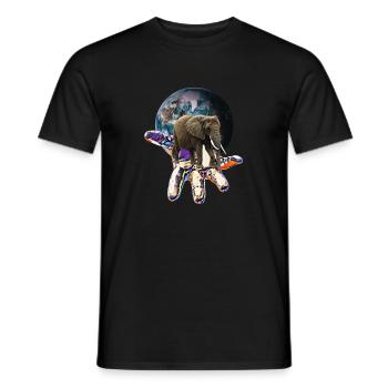 Éléphant - T-shirt homme - noir - Devant - AI Model Male 178 light (178cm)
