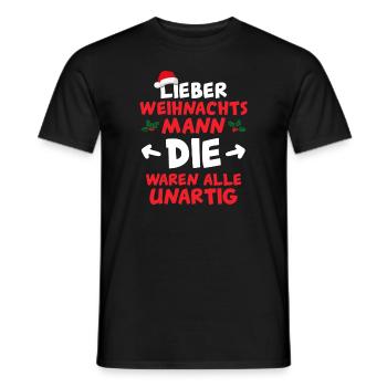 Weihnachtsmann Die waren unartig Weihnachten - Männer T-Shirt - Schwarz - Vorne - AI Model Male 178 light (178cm)