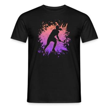 Joueur de hockey Joueur de hockey vintage Hockey sur gazon - T-shirt homme - noir - Devant - AI Model Male 178 light (178cm)