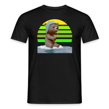 Angler Bär Eis Fischen - Männer T-Shirt - Schwarz - Vorne - AI Model Male 178 light (178cm)