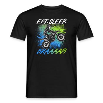 Motorrad Eat Sleep Braaaap Dirtbike Motocross - Männer T-Shirt - Schwarz - Vorne - AI Model Male 178 light (178cm)