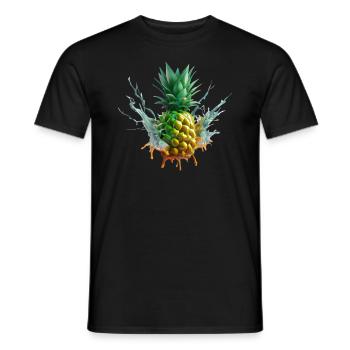 Colorful pineapple - Men's T-Shirt - black - Front - AI Model Male 178 light (178cm)