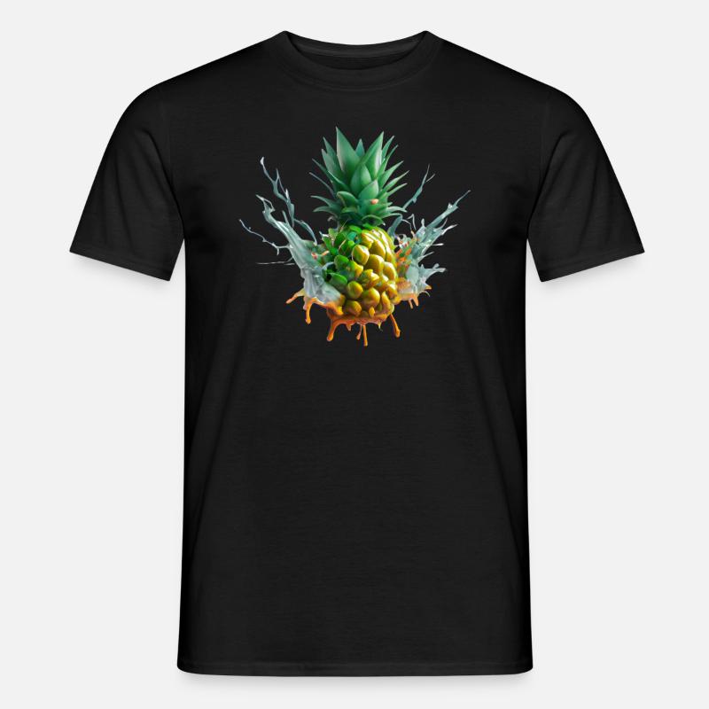 Farbenfrohe Ananas - Männer T-Shirt - Schwarz