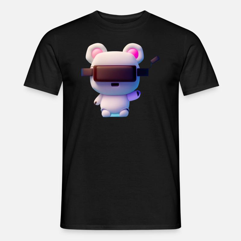 Bear with Virtual Reality Headset - Men's T-Shirt - black