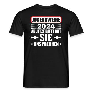 Jugendweihe 2024 Ab Jetzt Bitte Mit Sie Ansprechen - Männer T-Shirt - Schwarz - Vorne - AI Model Male 178 light (178cm)