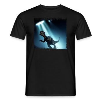UFO trifft auf Dinosaurier - Männer T-Shirt - Schwarz - Vorne - AI Model Male 178 light (178cm)
