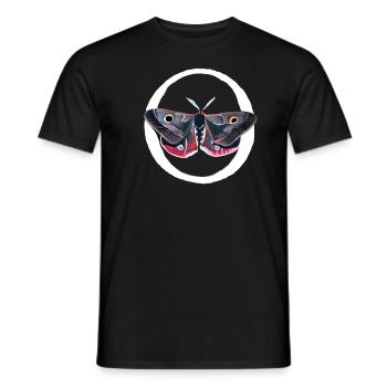 Gouache painting: moth - Men's T-Shirt - black - Front - AI Model Male 178 light (178cm)
