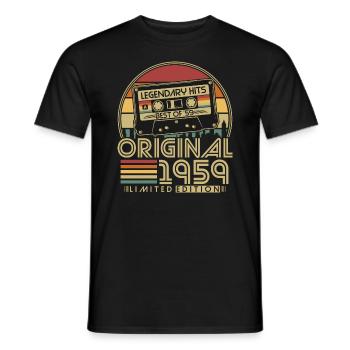 Original 1959 Vintage Rétro Vintage 1959 Né - T-shirt homme - noir - Devant - AI Model Male 178 light (178cm)