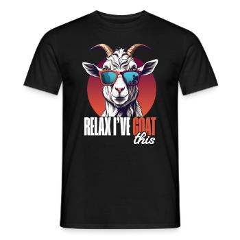 Drôle de chèvre Détendez-vous J’ai chèvre cette drôle de chèvre - T-shirt homme - noir - Devant - AI Model Male 178 light (178cm)