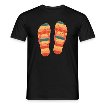 Sommer Vibes Mit Flip Flops Strand Top - Männer T-Shirt - Schwarz - Vorne - AI Model Male 178 light (178cm)