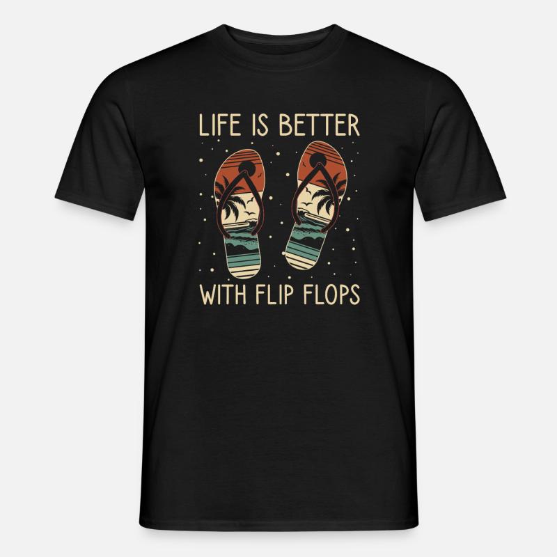 Das Leben Ist Besser Mit Flip Flops Sommer Vibes - Männer T-Shirt - Schwarz