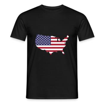Drapeau américain - T-shirt homme - noir - Devant - AI Model Male 178 light (178cm)