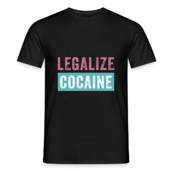 Legalize cocaine cocaine drugs funny party - Men's T-Shirt - black - Front - AI Model Male 178 light (178cm)