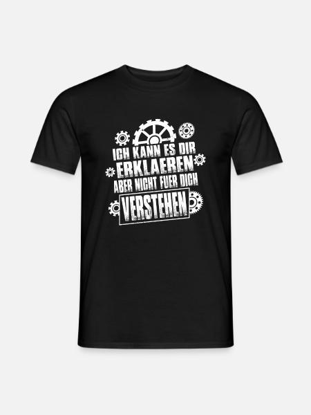 Ich kann es dir erklären Ingenieur Mathemathik - Männer T-Shirt - Schwarz