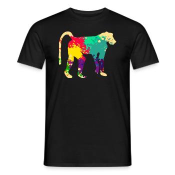 Colorful baboon - Men's T-Shirt - black - Front - AI Model Male 178 light (178cm)
