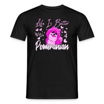 Pomeranian Liebhaber - Männer T-Shirt - Schwarz - Vorne - AI Model Male 178 light (178cm)