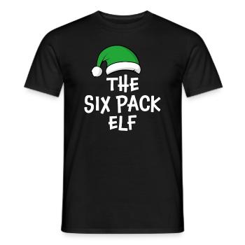 The Six Pack Elf - Men's T-Shirt - black - Front - AI Model Male 178 light (178cm)