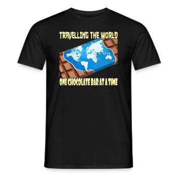 Travelling with a chocolate bar - Men's T-Shirt - black - Front - AI Model Male 178 light (178cm)
