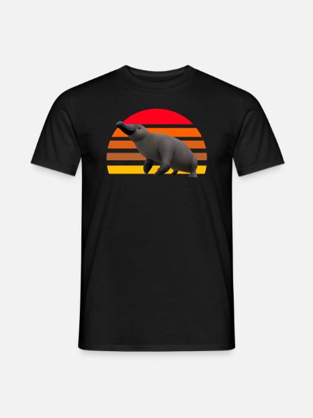 Cute Platypus Illustration - Men's T-Shirt - black