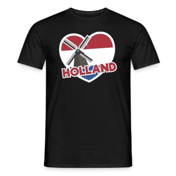 Graphique du drapeau de la Hollande - T-shirt homme - noir - Devant - AI Model Male 178 light (178cm)