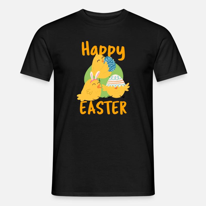 Frohe Ostern Happy Easter - Männer T-Shirt - Schwarz