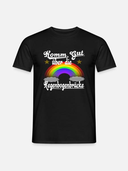 Regenbogenbrücke Gedanke Ruhe in Frieden - Männer T-Shirt - Schwarz