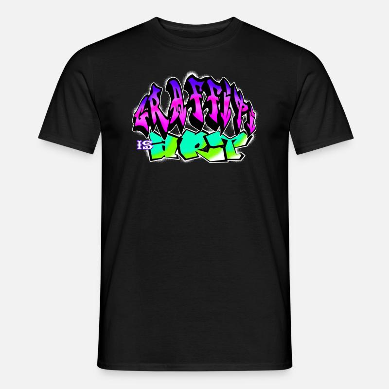 Graffiti è arte colorato graffito slogan - T-shirt uomo - nero