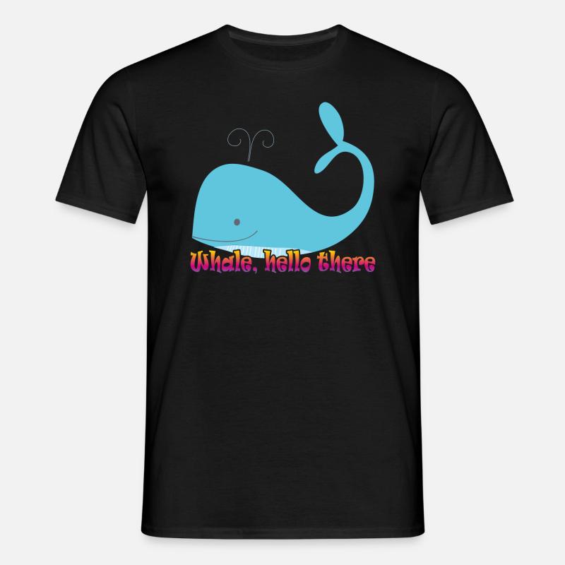 whale hello there - wal - Männer T-Shirt - Schwarz