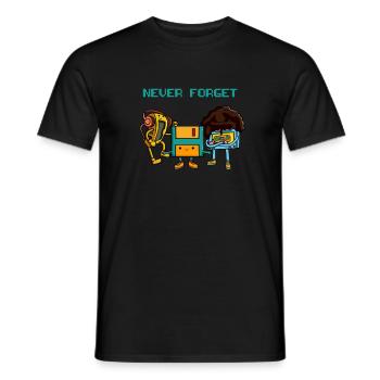 Retro Never Forget Cassette Tape comic - Männer T-Shirt - Schwarz - Vorne - AI Model Male 178 light (178cm)