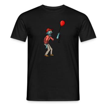 Zombie Balloon sarcasm halloween balloon - Men's T-Shirt - black - Front - AI Model Male 178 light (178cm)