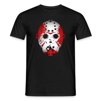 Halloween Horror Mask Killer - Men's T-Shirt - black - Front - AI Model Male 178 light (178cm)