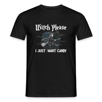 Bonbons de sorcière halloween - T-shirt homme - noir - Devant - AI Model Male 178 light (178cm)