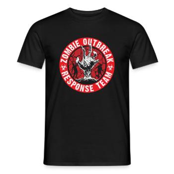 Zombie erupted Halloween Team - Men's T-Shirt - black - Front - AI Model Male 178 light (178cm)