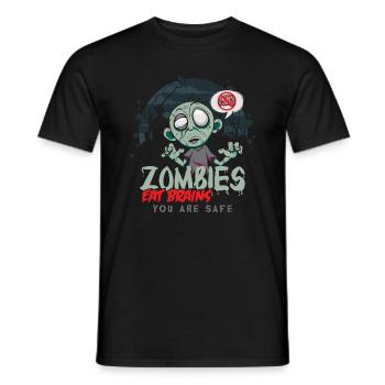Zombies essen Gehirne du bist Sicher - Männer T-Shirt - Schwarz - Vorne - AI Model Male 178 light (178cm)