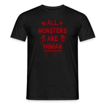 All monsters are human Halloween - Men's T-Shirt - black - Front - AI Model Male 178 light (178cm)