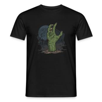 Halloween Zombie Hand Cemetery - Men's T-Shirt - black - Front - AI Model Male 178 light (178cm)