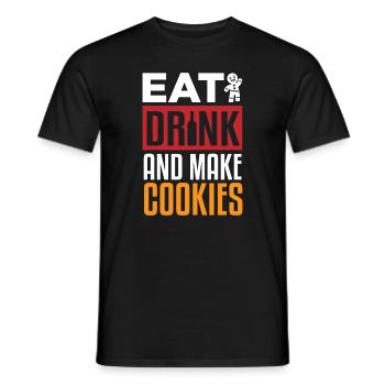 Essen Sie Trinken Und Machen Sie Kekse - Männer T-Shirt - Schwarz - Vorne - AI Model Male 178 light (178cm)