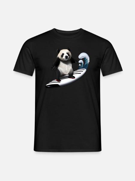 Panda Surfer - Men's T-Shirt - black