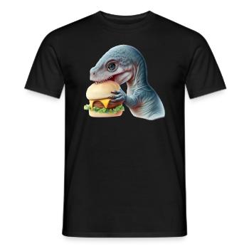 Cheeseburger Dinosauerier - Männer T-Shirt - Schwarz - Vorne - AI Model Male 178 light (178cm)