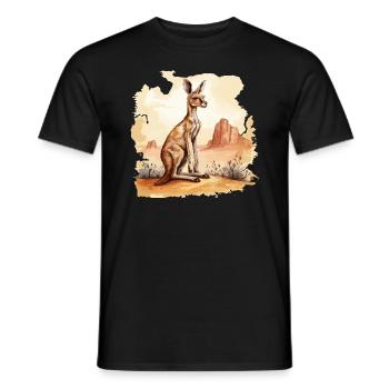 Kangourou Bébé Kangourou Marsupial Kangourou - T-shirt homme - noir - Devant - AI Model Male 178 light (178cm)