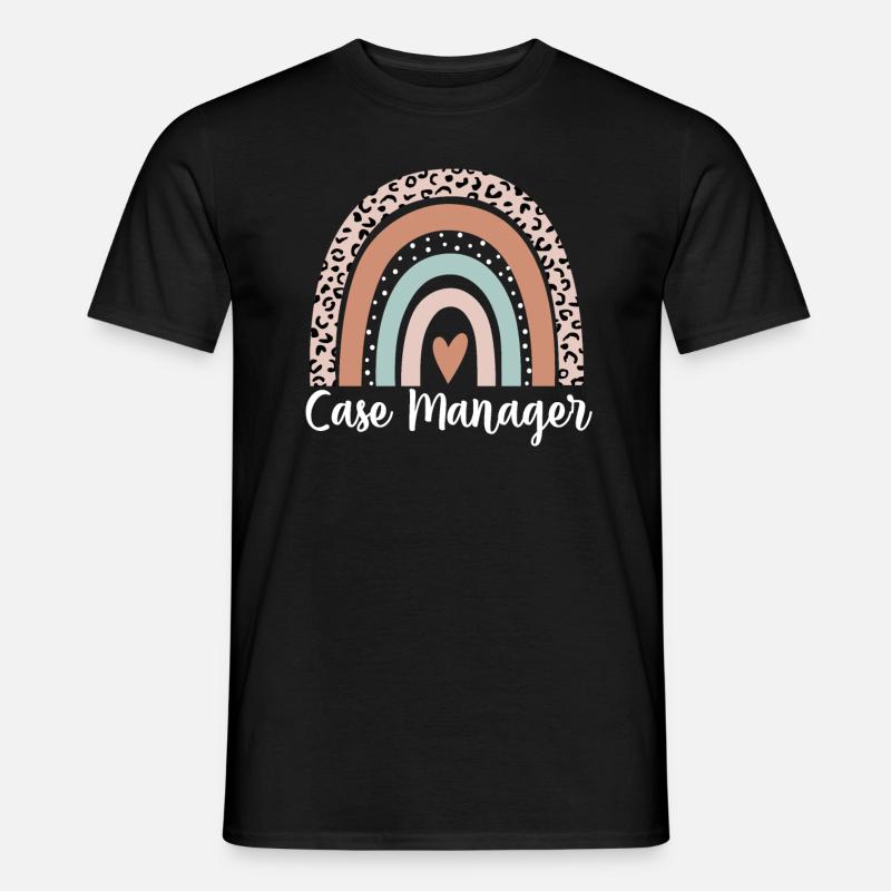Fallmanager Regenbogenleopard Lustiger Fallmanager - Männer T-Shirt - Schwarz