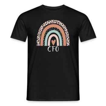 CFO Rainbow Leopard Funny CFO Appreciation - Men's T-Shirt - black - Front - AI Model Male 178 light (178cm)