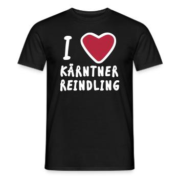 Kärntner Reindling / I love I heart Herz Kärnten - Männer T-Shirt - Schwarz - Vorne - AI Model Male 178 light (178cm)